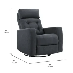 Power Rocker Swivel Recliner with Adjustable Headrest