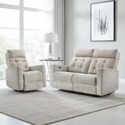 Power Rocker Swivel Recliner with Adjustable Headrest