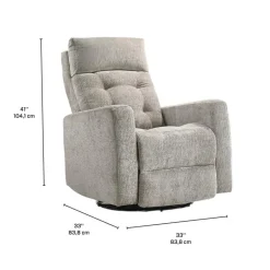 Power Rocker Swivel Recliner with Adjustable Headrest