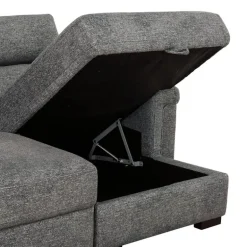 Power Sectional Bed with Sliding Seats and Storage Chaise