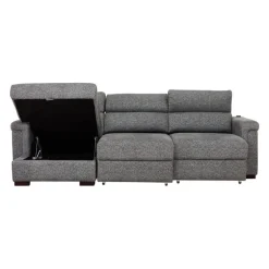 Power Sectional Bed with Sliding Seats and Storage Chaise