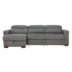 Power Sectional Bed with Sliding Seats and Storage Chaise