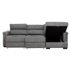 Power Sectional Bed with Sliding Seats and Storage Chaise