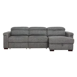 Power Sectional Bed with Sliding Seats and Storage Chaise