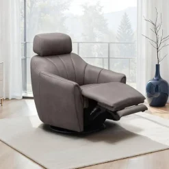 Power Swivel Recliner with Built-In Audio System - Grey