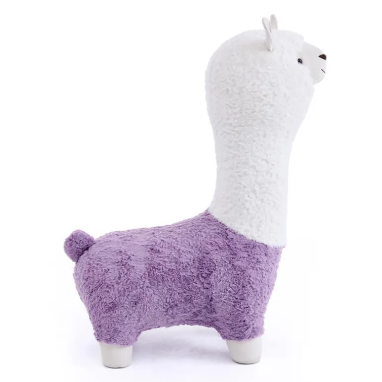 Purple Llama-Shaped Kids Pouf – 28.3" x 15" x 44.1"