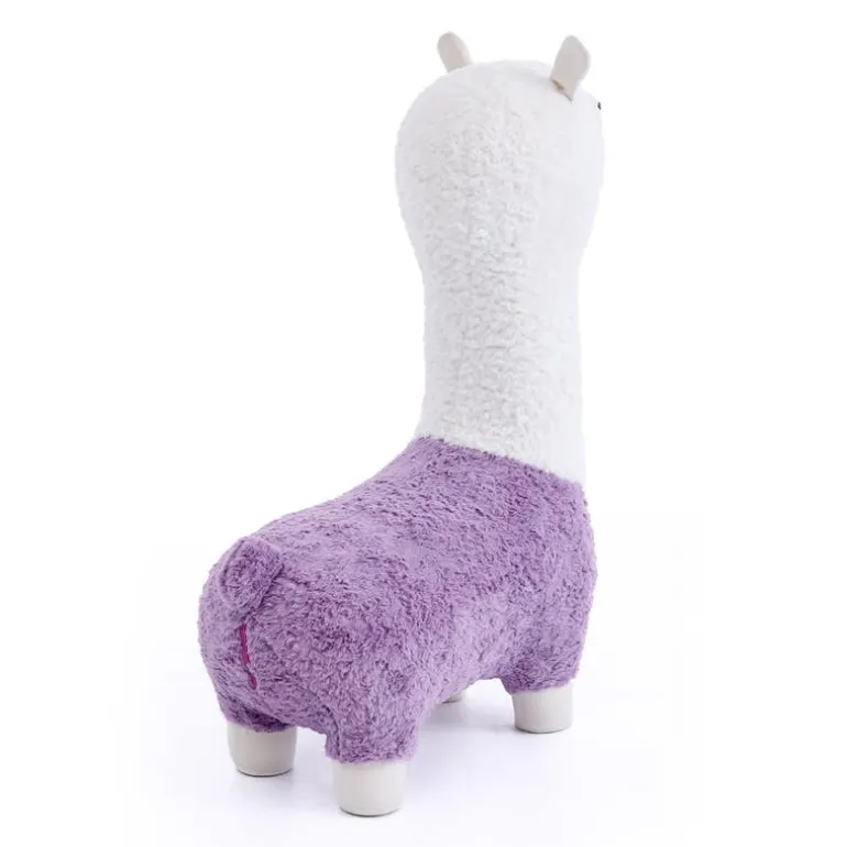 Purple Llama-Shaped Kids Pouf – 28.3" x 15" x 44.1"