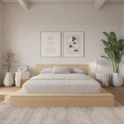 Queen Bed and Headboard (60