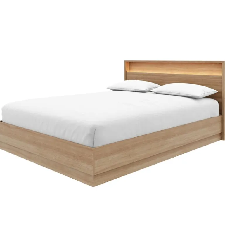 Queen Bed and Headboard with Integrated Light (60") - Nexera