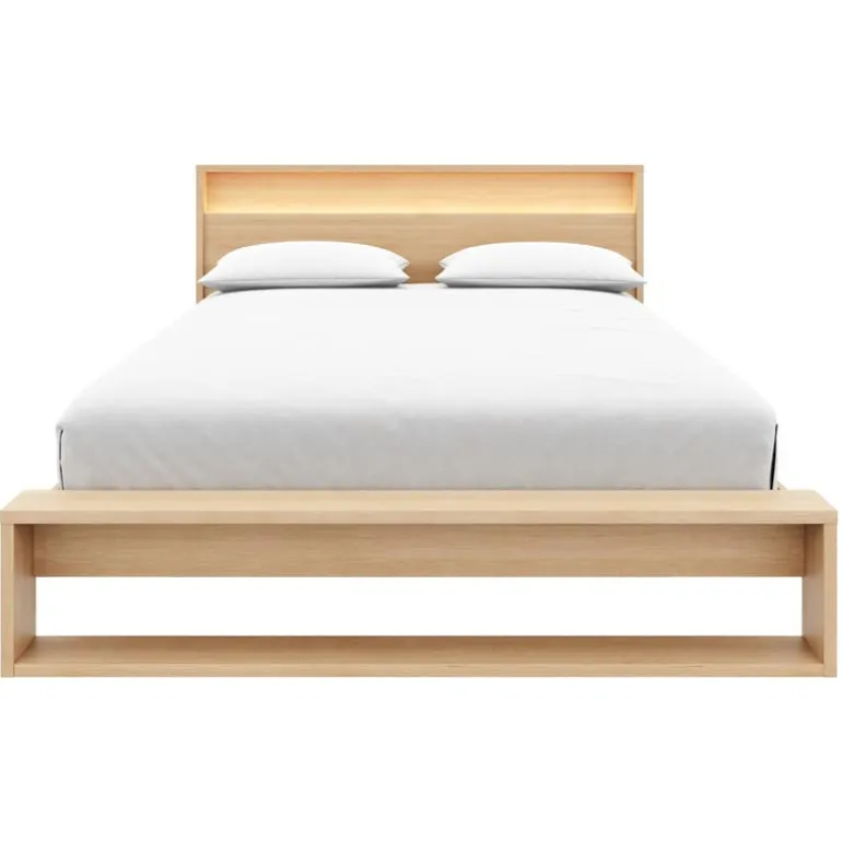 Queen Bed and Headboard with Integrated Light (60") - Nexera