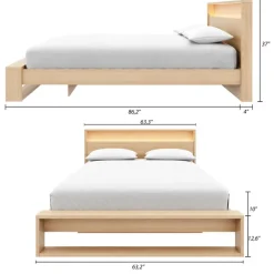 Queen Bed and Headboard with Integrated Light (60