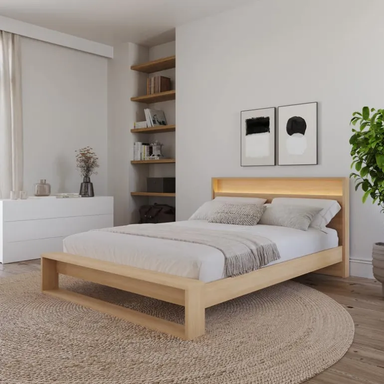 Queen Bed and Headboard with Integrated Light (60") - Nexera