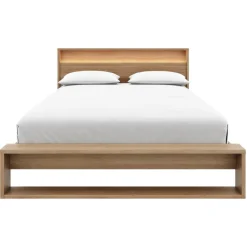 Queen Bed and Headboard with Lighting (60