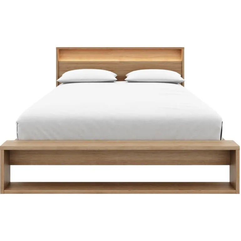 Queen Bed and Headboard with Lighting (60") - Nexera