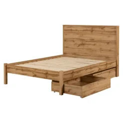 Queen Bed with 2-Drawer Storage and Headboard (60