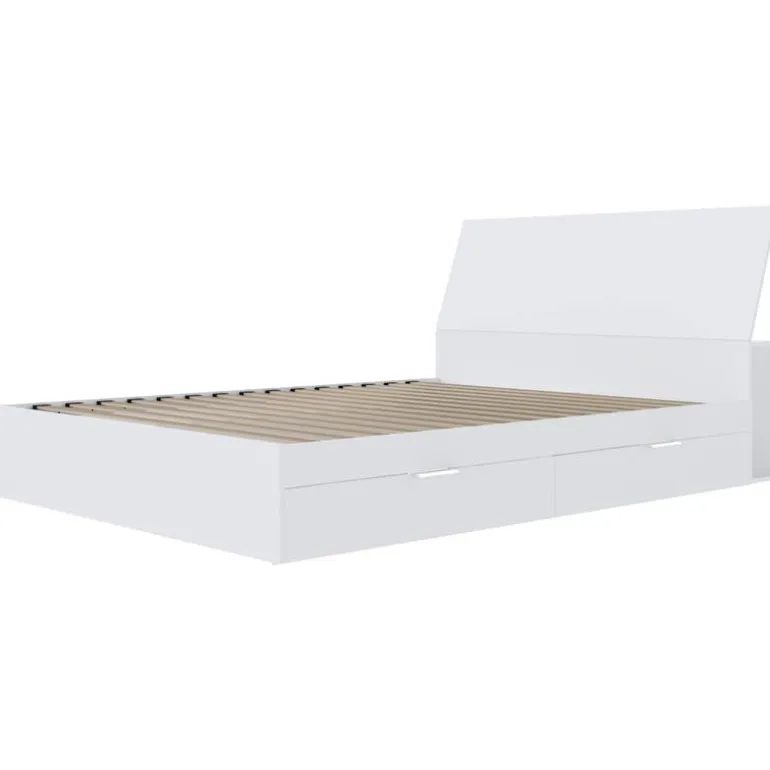 Queen Bed with 2-Drawer Storage and Headboard (60") - Nexera
