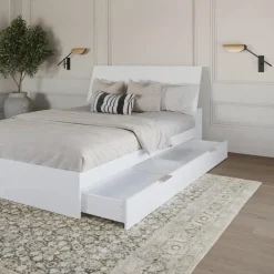 Queen Bed with 2-Drawer Storage and Headboard (60