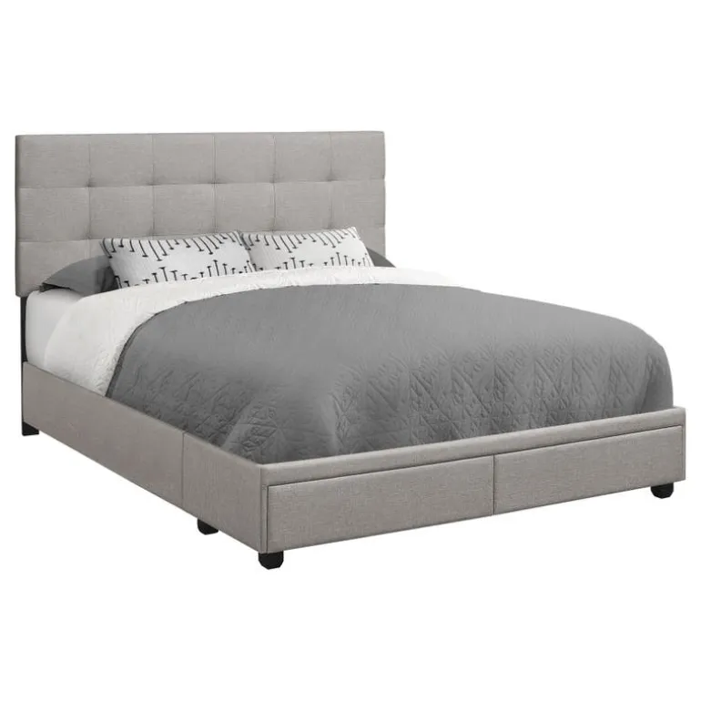 Queen Bed with 2-Drawer Storage and Headboard (60") - Monarch