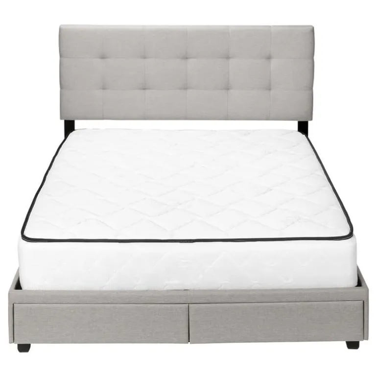 Queen Bed with 2-Drawer Storage and Headboard (60") - Monarch