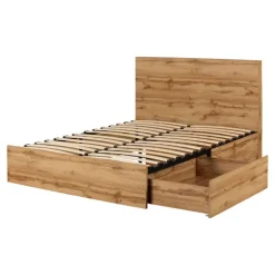 Queen Bed with 2-Drawer Storage and Headboard (60