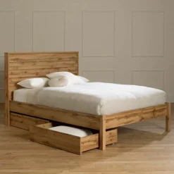 Queen Bed with 2-Drawer Storage and Headboard (60