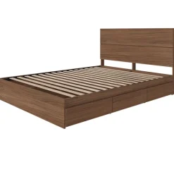 Queen Bed with 3-Drawer Storage and Headboard (60