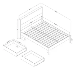 Queen Bed with 2-Drawer Storage and Headboard (60") - South Shore