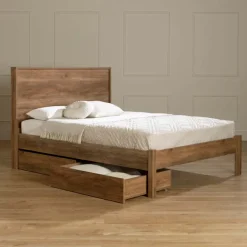 Queen Bed with 2-Drawer Storage and Headboard (60
