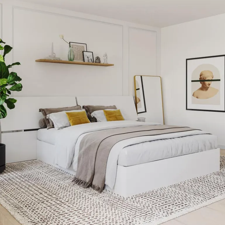 Queen Bed with 3-Drawer Storage and Headboard (60") - Nexera