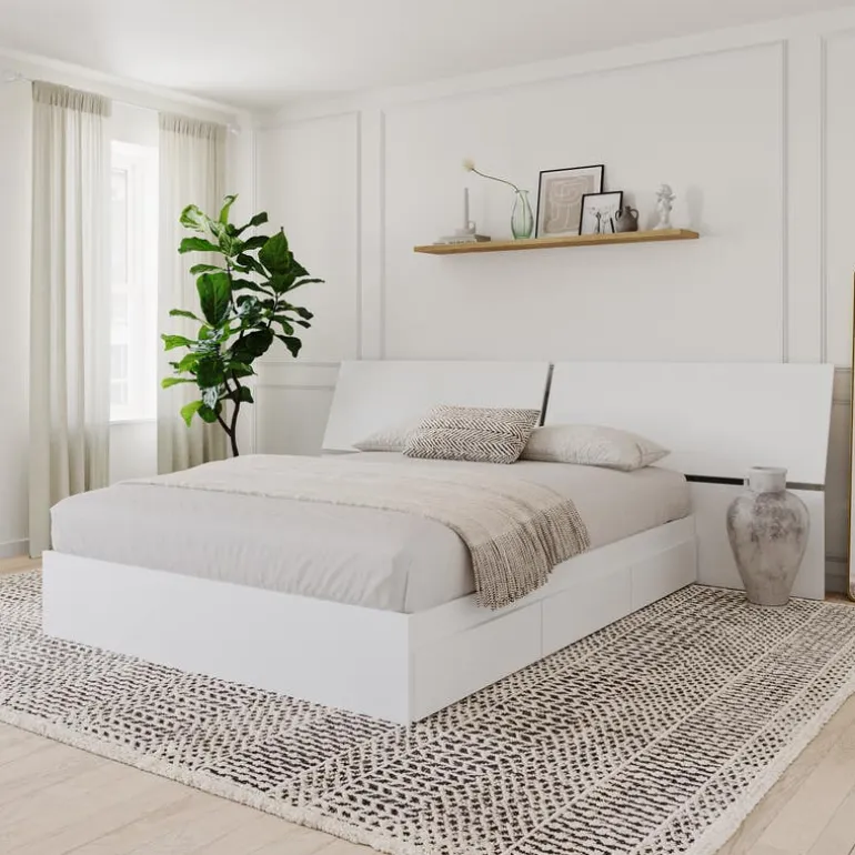 Queen Bed with 3-Drawer Storage and Headboard (60") - Nexera