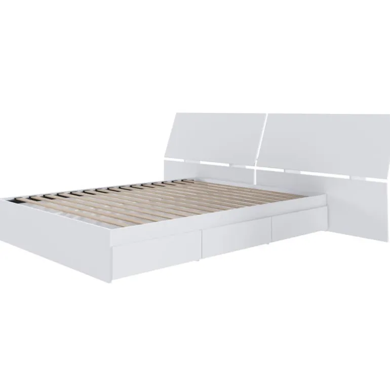 Queen Bed with 3-Drawer Storage and Headboard (60") - Nexera