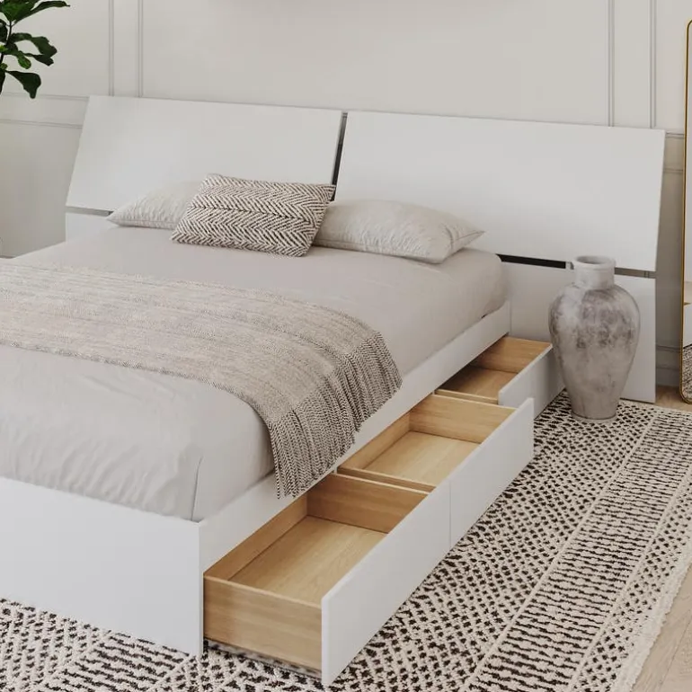 Queen Bed with 3-Drawer Storage and Headboard (60") - Nexera