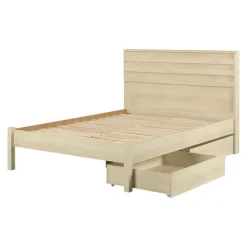 Queen Bed with 2-Drawer Storage and Headboard (60