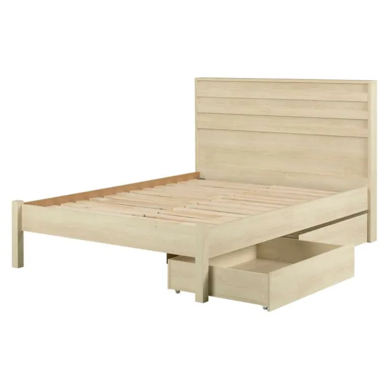 Queen Bed with 2-Drawer Storage and Headboard (60") - South Shore