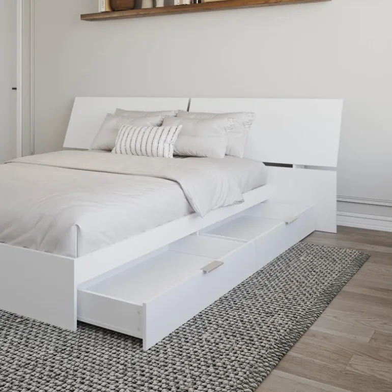 Queen Bed with 2-Drawer Storage and Headboard (60") - Nexera