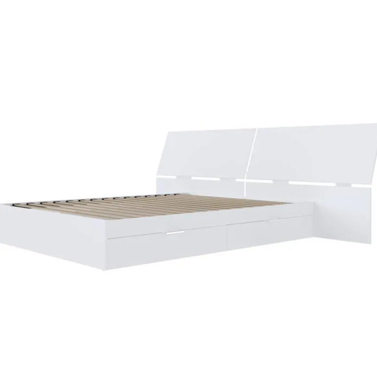 Queen Bed with 2-Drawer Storage and Headboard (60") - Nexera