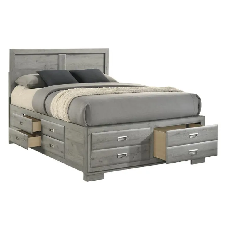 Queen Bed with Drawers & Headboard - 60"