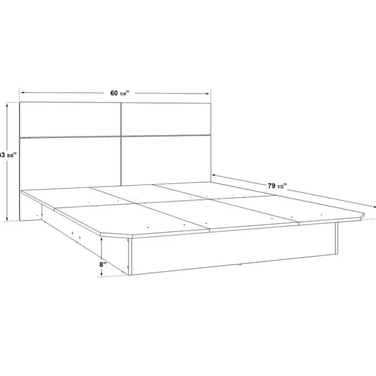 Queen Bed with Headboard (60")