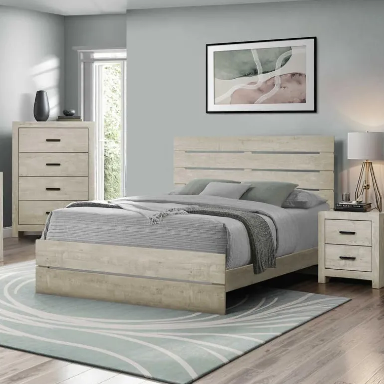 Queen Bed with Headboard (60") - Monarch