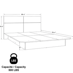 Queen Bed with Headboard (60