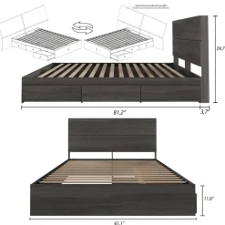 Queen Bed with Headboard (60
