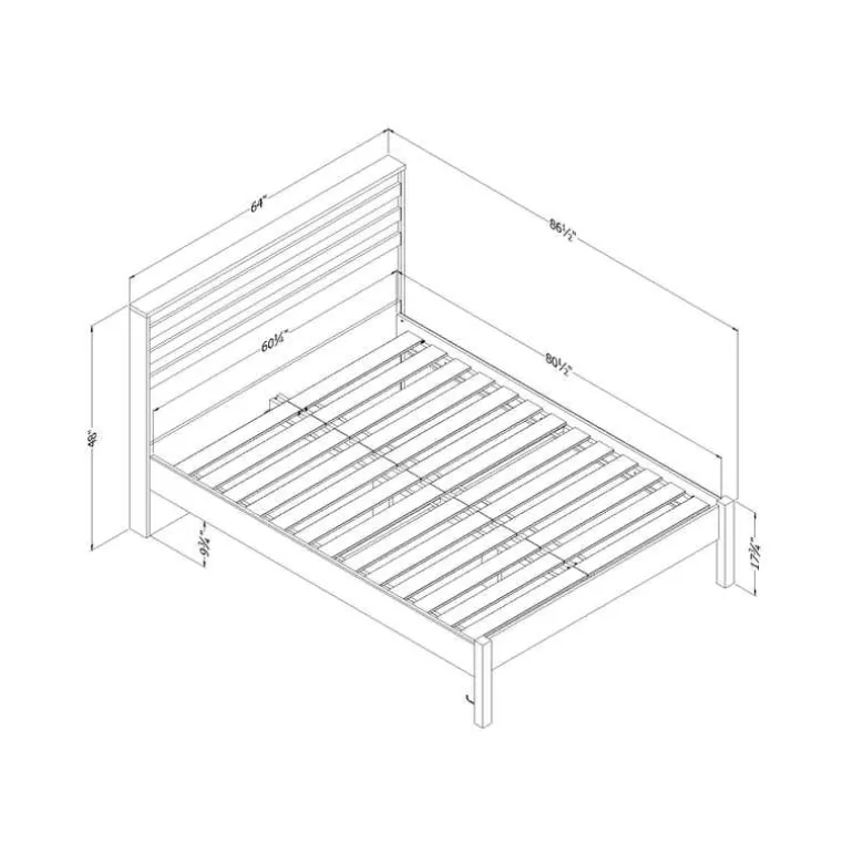 Queen Bed with Headboard (60") - South Shore