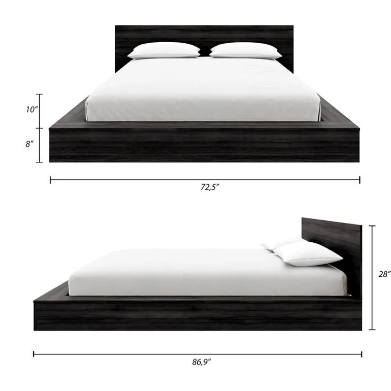Queen Bed with Headboard (60") - Nexera