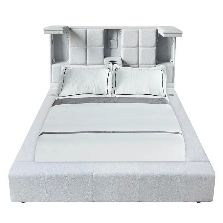 Queen Bed with Reading Lights and Console (60")