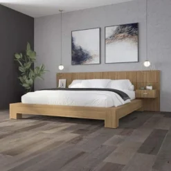 Queen Bed with Wall Units and Nightstands (60
