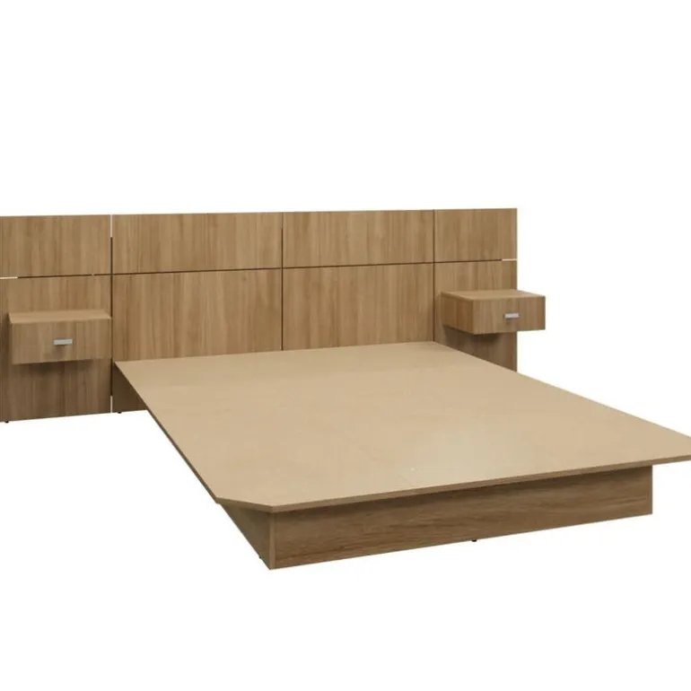 Queen Bed with Wall Units and Nightstands (60")
