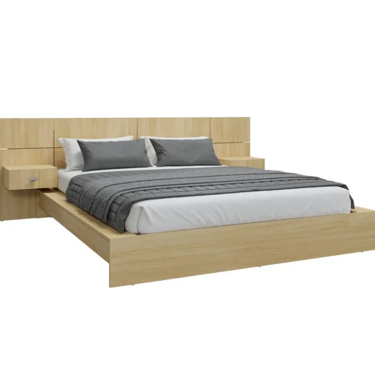 Queen Bed with Wall Units & Nightstands (60")