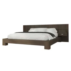 Queen Bed with Wall Units and Nightstands (60")