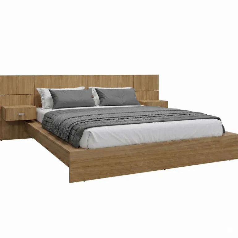 Queen Bed with Wall Units & Nightstands (60")