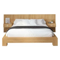 Queen Bed with Wall Units and Nightstands (60")